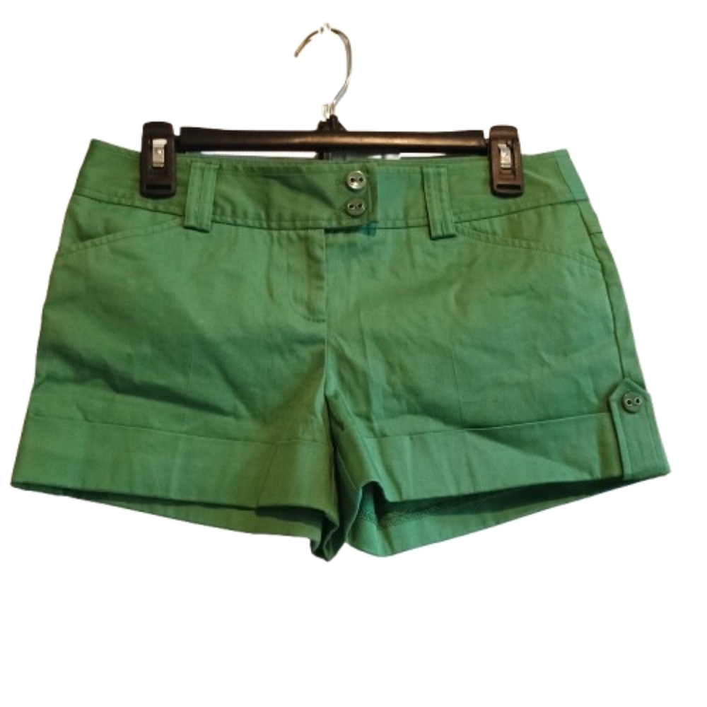 Vintage Tracy Evans Limited Green Cotton Shorts Size 5 Early 2000s Y2K